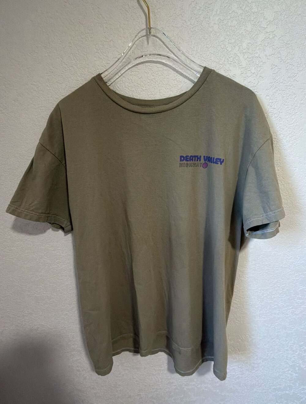 Bowery Supply Co Death Valley Highway Graphic T-Shirt Size L Olive